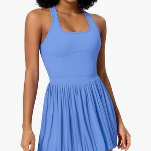 Blue Pleated Athletic Tennis Dress